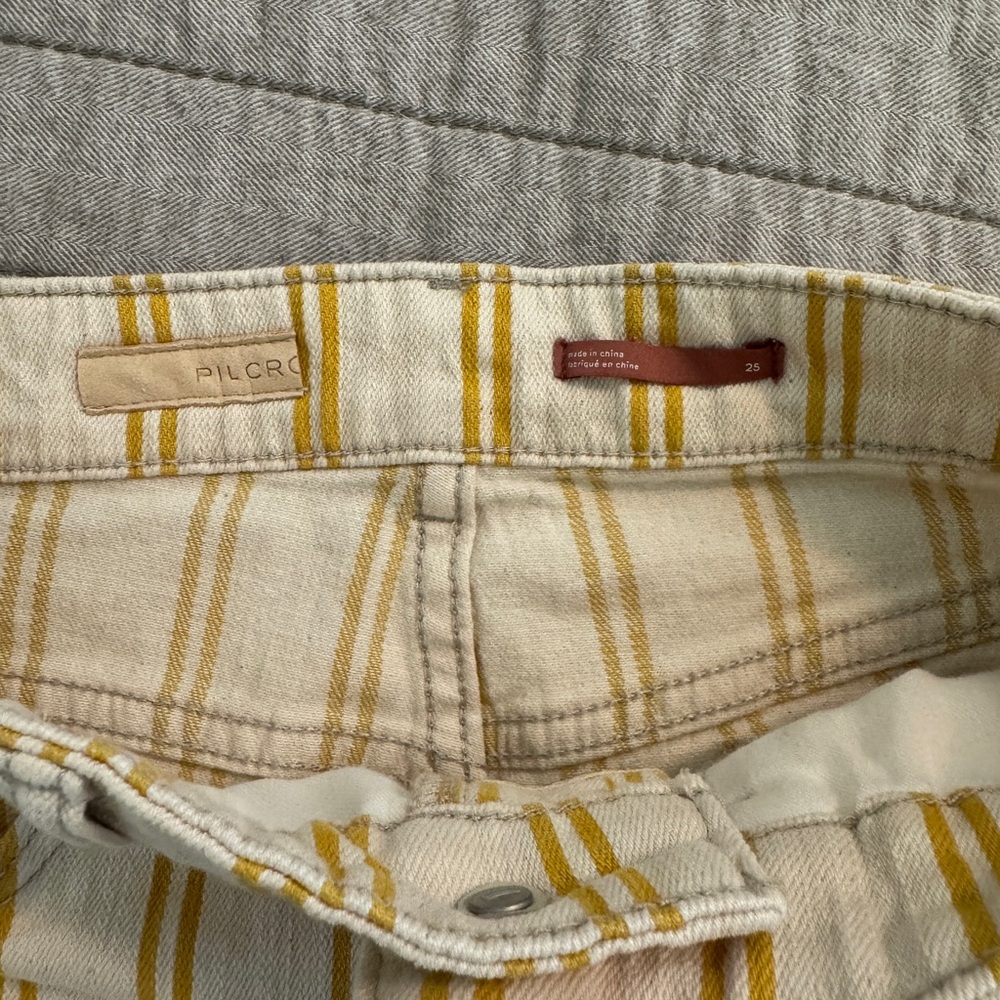 Anthropologie Pilcro Yellow and Cream Striped Shorts - Picture 2 of 3